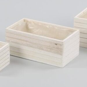 CASSETTA LEGNO RETT. PER 2 VASI D.12 CM bianco (Cod. 31893-01)