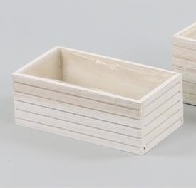 CASSETTA RETT. LEGNO X2 VASI D10 bianco (Cod. 31894-01)