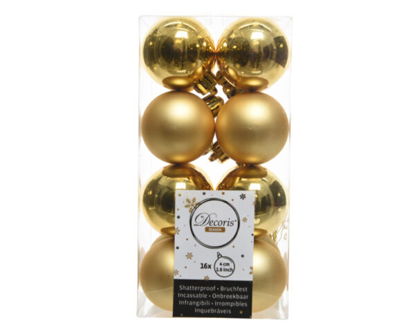 16 PZ. PALLINE DI NATALE D.4 CM oro (Cod. 33980-01)