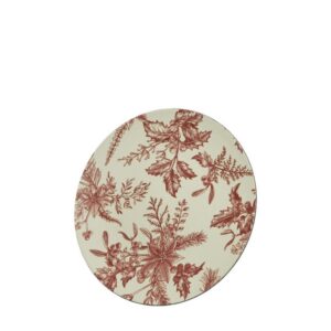 PIATTO CON STAMPA FIORI D33 CM rosso (Cod. 34025-01)