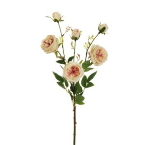 ROSE RAMO AUSTIN CON 3 FOGLIE E 3 BOCCIOLI fucsia-pesca (Cod. 33373-03)