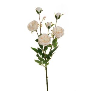 ROSE RAMO AUSTIN CON 3 FOGLIE E 3 BOCCIOLI salmone-chiaro (Cod. 33373-07)