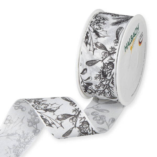 NASTRO "BRANCHES" MM40 18MT bianco-nero (Cod. 34309-01)