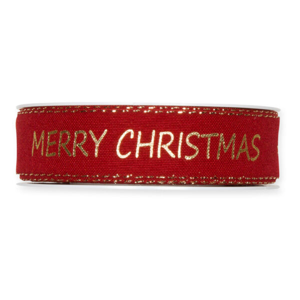 NASTRO "MERRY CHRISTMAS" MM25 18MT rosso (Cod. 34310-02)