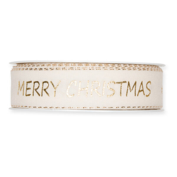 NASTRO "MERRY CHRISTMAS" MM25 18MT bianco (Cod. 34310-03)