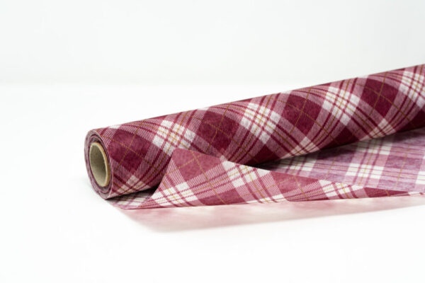 BOBINA DECOFIBRA SCOZZESE CM 100 MT 9 bordeaux-bianco (Cod. 34216-02)