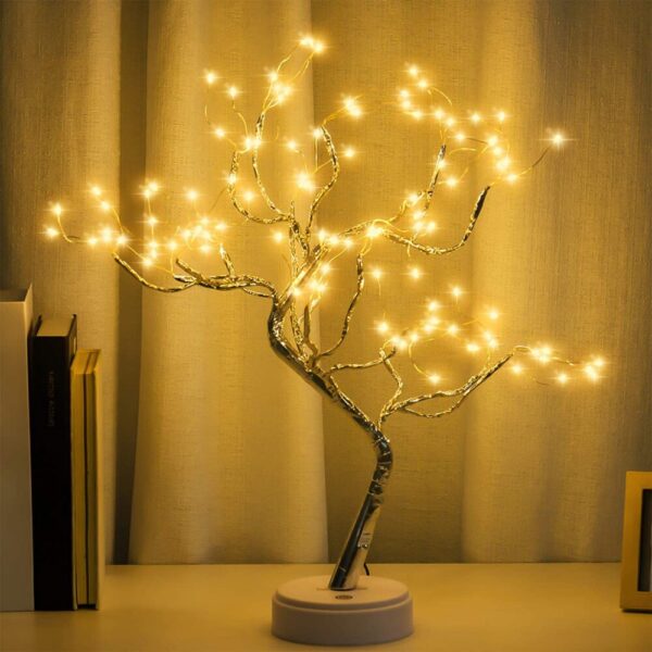 ALBERELLO LUMINOSO BONSAI 108 LED H50 CM A BATTERIE oro (Cod. 34501-02)