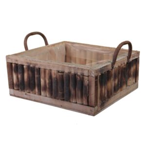 CASSETTA LEGNO CON MANICI 22X22X12 CM  (Cod. 31929-01)