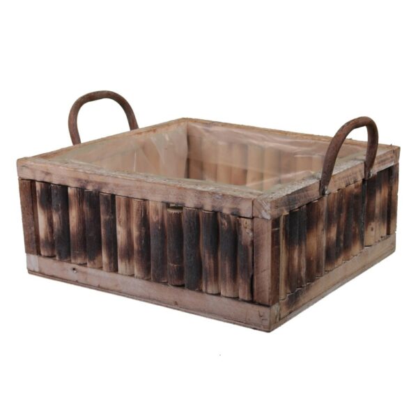 CASSETTA LEGNO CON MANICI 22X22X12 CM  (Cod. 31929-01)