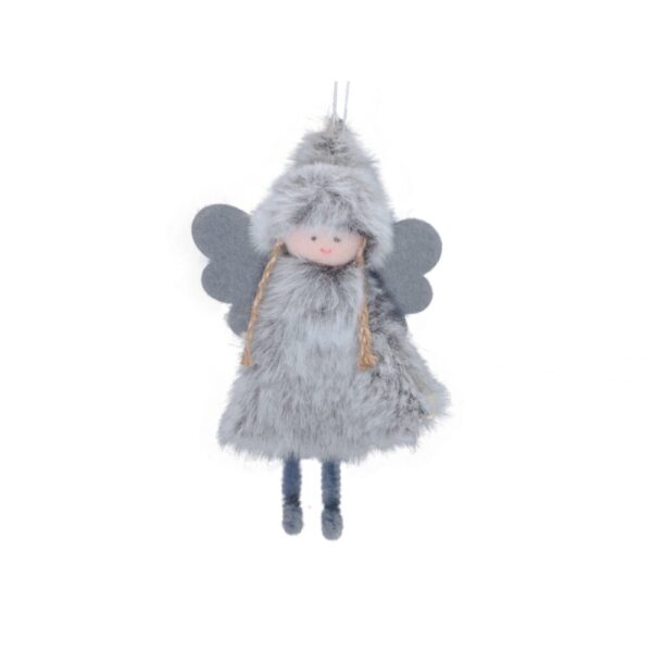 SET 2 PZ ANGELI D'APPENDERE 15CM grigio (Cod. 33891-01)