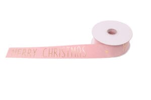 NASTRO MERRY X'MAS EFFETTO VELLUTO MM.25 MT10  rosa (Cod. 34303-03)
