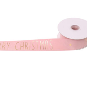 NASTRO MERRY X'MAS EFFETTO VELLUTO MM.25 MT10  rosa (Cod. 34303-03)