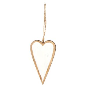 SET 6 PZ. CUORI LEGNO CM5 H8,5 bianco (Cod. 34371-01)