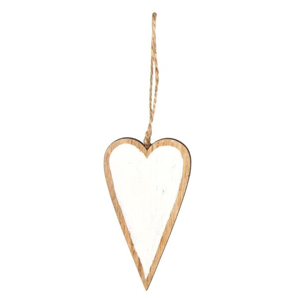 SET 6 PZ. CUORI LEGNO CM5 H8,5 bianco (Cod. 34371-01)