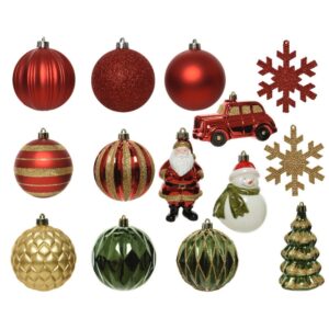 BOX PALLINE DI NATALE MISTE D8 25PZ rosso-verde-oro (Cod. 33985-01)