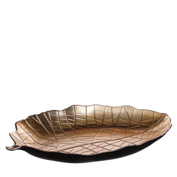 PIATTO ORO A FOGLIA 39X27 H4,5 CM  (Cod. 34524-01)