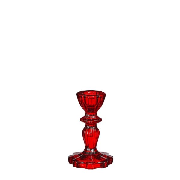 CANDELABRO VETRO COLORATO/TRASP. DANA H11 D 7 CM rosso (Cod. 34577-02)
