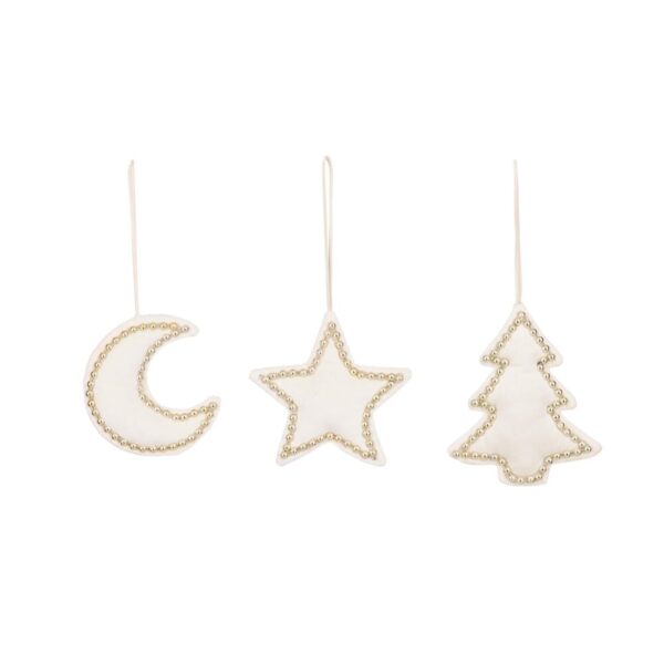 DECORI NATALIZI 14,5X2 H12 CM (1 PZ) luna---bianco (Cod. 34196-02)