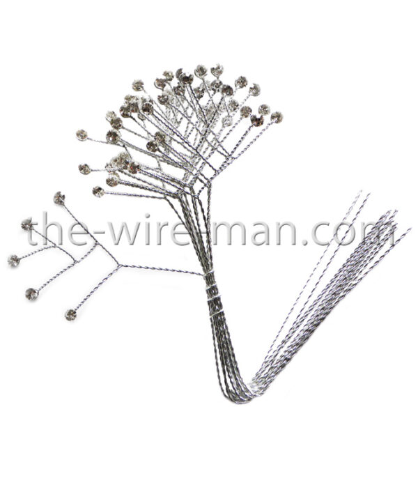 DIAMANTI SU RAMETTO 5 MM 10 CM 12 PEZZI  (Cod. 34445-01)