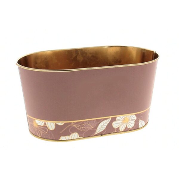CASPO' OVALE  FIORI 22,5X13,5 H11,5 CM rosa (Cod. 34587-01)
