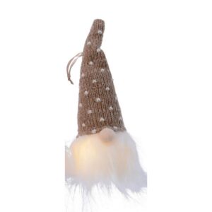 GNOMO POLIESTERE CON LED 6X6 H20 CM beige (Cod. 34060-01)