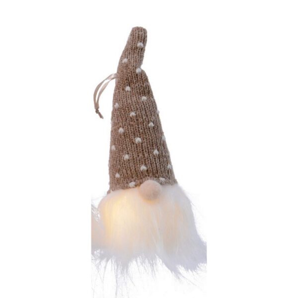 GNOMO POLIESTERE CON LED 6X6 H20 CM beige (Cod. 34060-01)