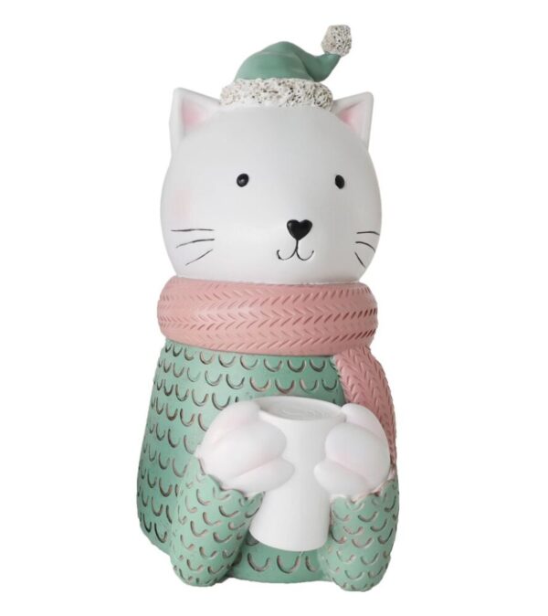 GATTINA PORTAFIORI  12X15 H 26 gattino-con-tazzina (Cod. 34621-02)
