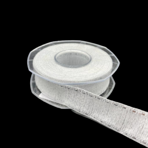 NASTRO RUSTICO LAME' CON IMPUNT. 25 MM 20 MT argento (Cod. 34233-01)