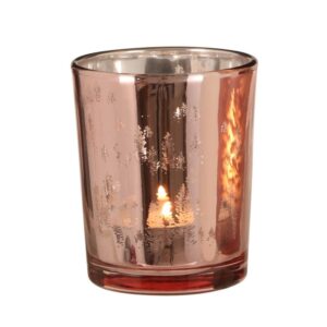 PORTACANDELA NATALIZIO H7 D5,5CM rosa-argento (Cod. 29102-04)