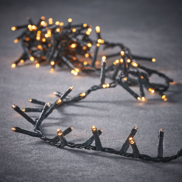 FILO LUCE CALDA 550LED 11MT, X ESTERNO, CAVO NERO  (Cod. 29322-01)