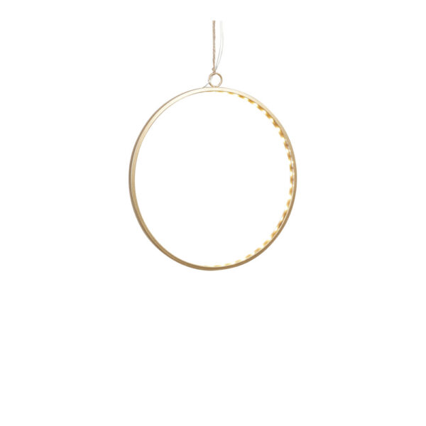 CERCHIO DA APPENDERE ORO CON LED H27 D25 CM  (Cod. 34812-01)