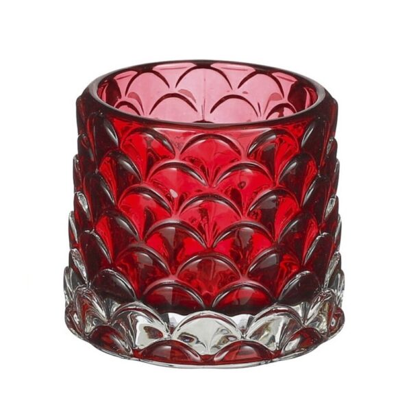 PORTA TEALIGHT VETRO H7 D8 CM rosso (Cod. 34675-04)