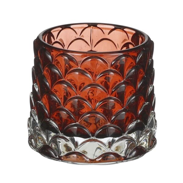 PORTA TEALIGHT VETRO H7 D8 CM mattone (Cod. 34675-08)