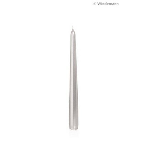 SET 12 PZ. CANDELE CONICHE LACCATE 25x250 mm ORO ARG. argento (Cod. 34825-02)