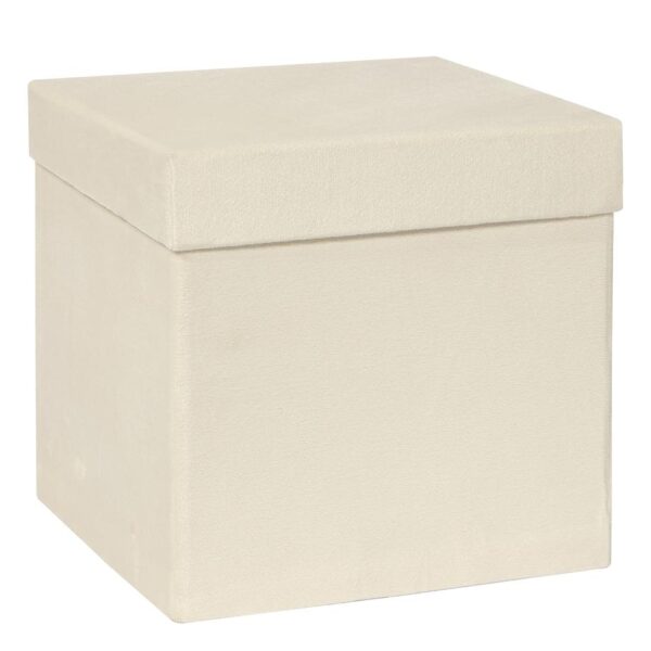 SCATOLA QUADRATA VELLUTO CM 20,5X20,5X20,5 crema (Cod. 34824-01)