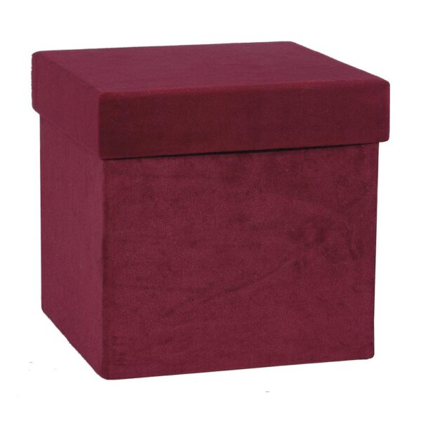 SCATOLA QUADRATA VELLUTO CM 20,5X20,5X20,5 rosso (Cod. 34824-02)