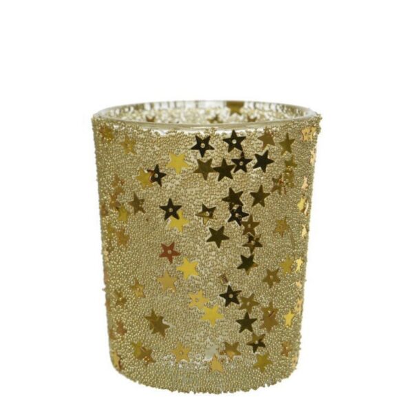 PORTACANDELE VETRO D5,5 H6,5 CM oro (Cod. 28885-02)