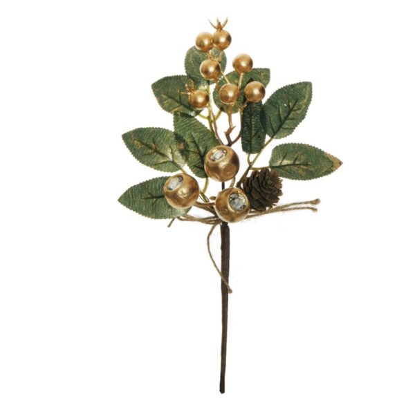 PICK 6 PZ BACCHE, DIAMANTE, BACCHE, PIGNE H28CM  oro (Cod. 34770-01)