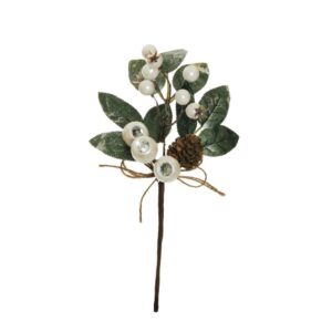 PICK 6 PZ BACCHE, DIAMANTE, BACCHE, PIGNE H28CM  bianco (Cod. 34770-04)