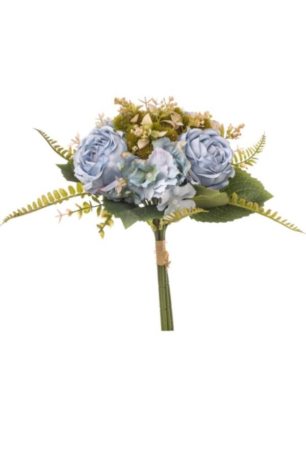 BOUQUET ROSE/ORTENSIA H.CM 34 blu (Cod. 34941-01)