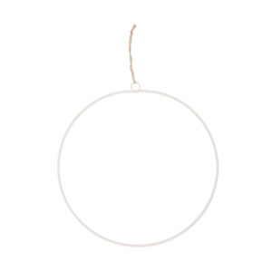 3 PZ CERCHIO METALLO DA APPENDERE D35 CM  bianco (Cod. 34976-02)
