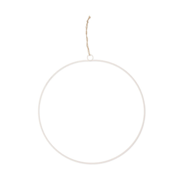 3 PZ CERCHIO METALLO DA APPENDERE D35 CM  bianco (Cod. 34976-02)