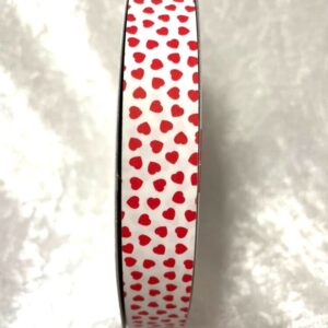 NASTRO AMORE MIO MM.19 MT.50 bianco-cuori-rossi (Cod. 25235-02)