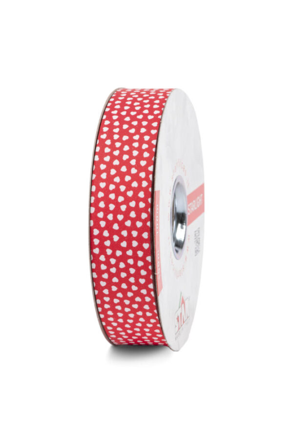 NASTRO AMORE MIO MM 31 MT 50 rosso-cuori-bianchi (Cod. 25234-01)