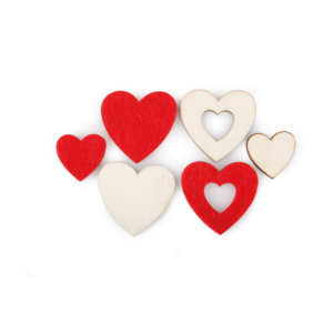 SET 110 PZ. DECORO CUORI ASSORTITI 2-3,5 CM  (Cod. 22295-01)