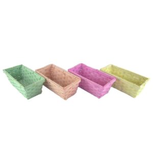 SET 8 CESTINI BAMBOO RETTANGOLARI 25X12 H10 CM  (Cod. 35186-01)