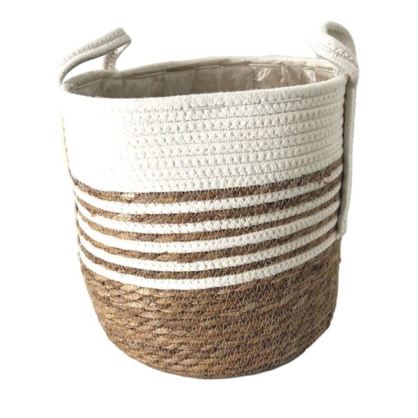 CESTA ERBA PALUSTRE COTONE D 30 H 27 CM  (Cod. 35193-01)