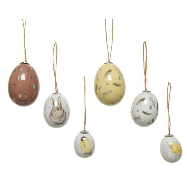 SET 12 PZ UOVA PASQUALI DA APPENDERE D4 H6 CM  (Cod. 34999-01)