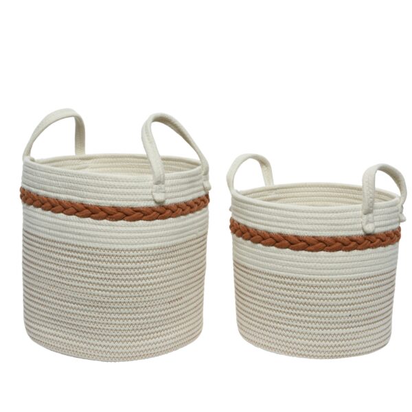 SET 2 PZ CESTI CON MANICO  D33 H31 CM  (Cod. 35025-01)