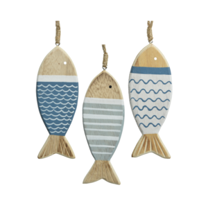 PESCE IN LEGNO DA APPENDERE 1X5,5 H15 CM (1 pz)  (Cod. 33091-01)